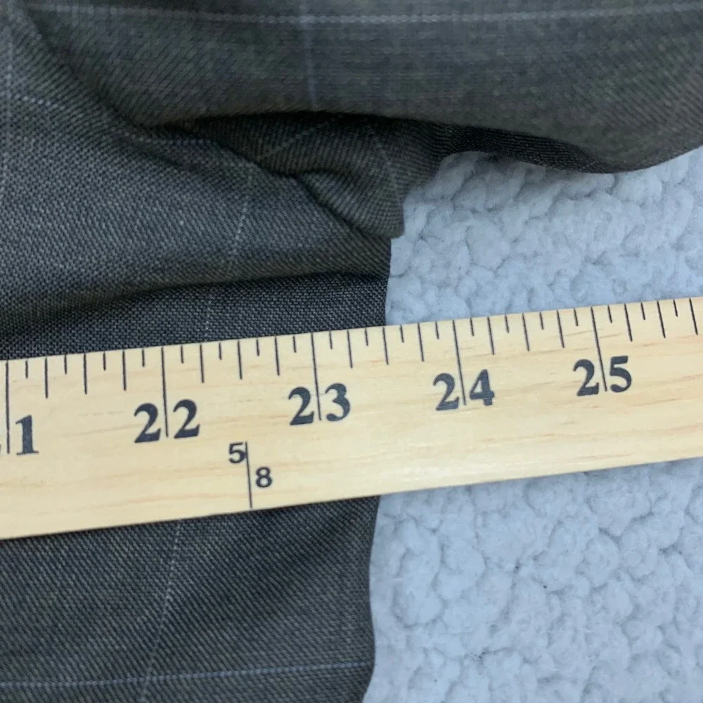 Jos. A. Bank Blazer Mens 46R Gray Windowpane Wool Blend Two Button‎ Sport Coat